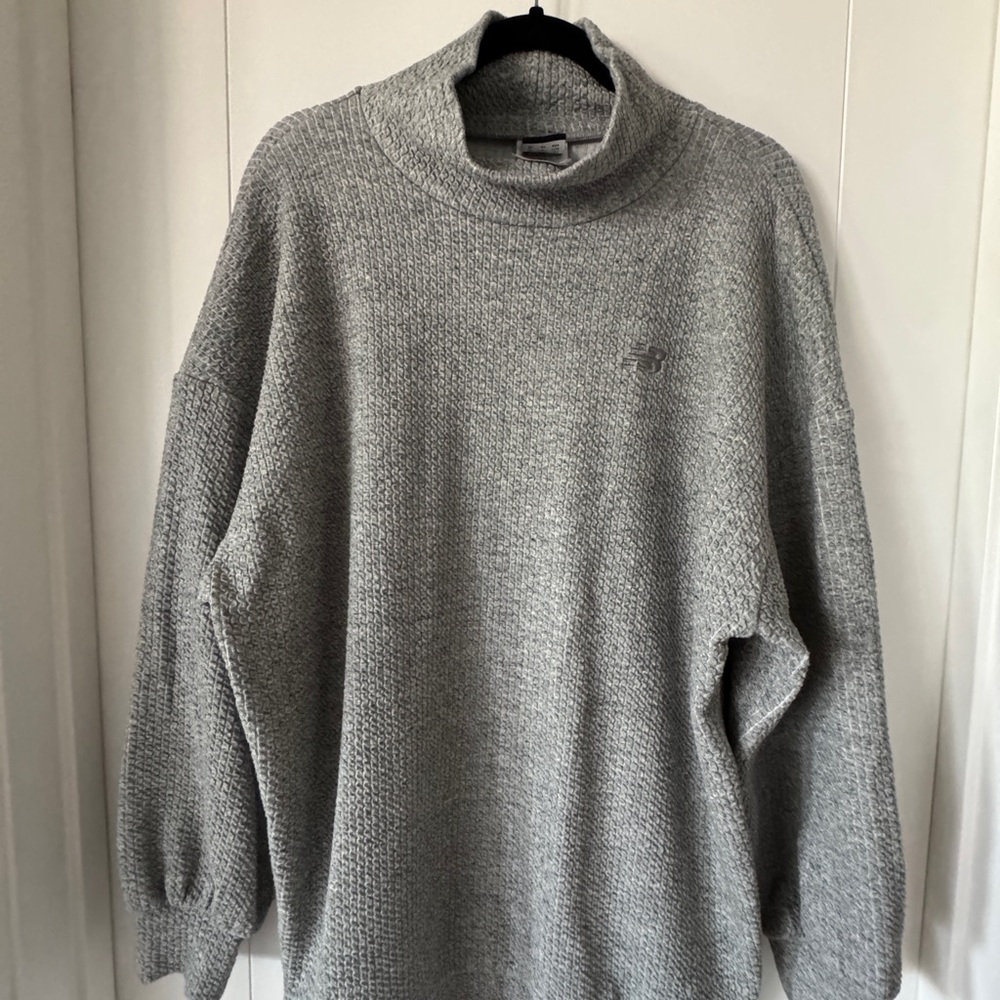 New Balance Women's Light Gray Cowl Neck Knit Sweater